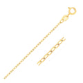14K yellow gold faceted cable link chain 1.3mm fine chain