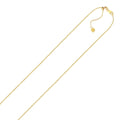 10K yellow gold adjustable cable chain 0.9mm with fine round links