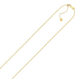10k Yellow Gold Adjustable Cable Chain 0.9mm thumbnail 1