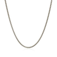 Sterling Silver Rhodium Plated Wheat Chain 1.3mm