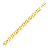 8.0 mm 14k Yellow Gold Solid Double Link Charm Bracelet thumbnail 1