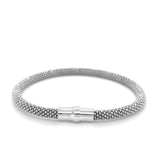 Sterling Silver Rhodium Plated Popcorn Motif Bangle thumbnail 4