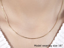 Load image into Gallery viewer, 14k Yellow Gold Octagonal Shiny Snake Chain 0.8mm