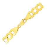 14k Yellow Gold Solid Curb Bracelet 10.0mm thumbnail 3