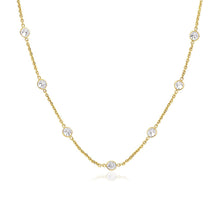 Load image into Gallery viewer, 14k Yellow Gold CZ By the Yard Long Links