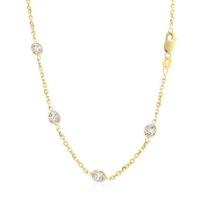 14k Yellow Gold CZ By the Yard Long Links