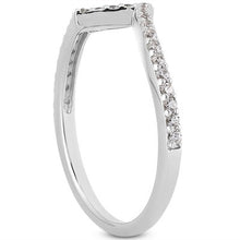 Load image into Gallery viewer, 14k White Gold Fancy Zig Zag Pave Diamond Wedding Ring Band