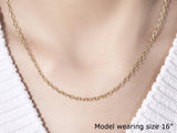 2.5mm 14k Yellow Gold Pendant Chain with Textured Links thumbnail 6