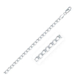 Rhodium Plated 4.7mm Sterling Silver Curb Style Chain thumbnail 2