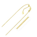 10K yellow gold adjustable box chain 0.85mm fine link necklace