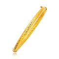 14K yellow gold polished cable motif slip-on bangle bracelet