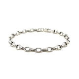 4.6mm 14k White Gold Oval Rolo Bracelet thumbnail 3