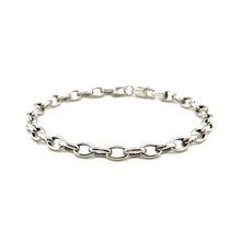 Load image into Gallery viewer, 4.6mm 14k White Gold Oval Rolo Bracelet
