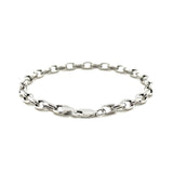 4.6mm 14k White Gold Oval Rolo Bracelet thumbnail 4