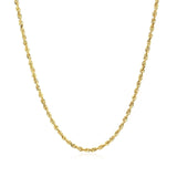 2.0mm 10k Yellow Gold Solid Diamond Cut Rope Chain thumbnail 3