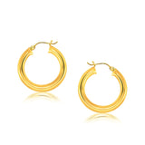 14k Yellow Gold Polished Hoop Earrings (30 mm) thumbnail 1