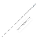 Rhodium Plated 3.0mm Sterling Silver Curb Style Chain thumbnail 2