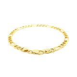 5.4mm 14k Yellow Gold Lite Figaro Bracelet thumbnail 3