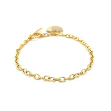 Load image into Gallery viewer, Toggle Bracelet with Heart Charm in 14k Yellow Gold