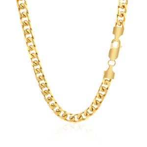 5.8mm 14k Yellow Gold Solid Miami Cuban Chain