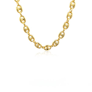 6.9mm 14k Yellow Gold Puffed Mariner Link Chain