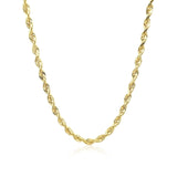 3.0mm 10k Yellow Gold Solid Diamond Cut Rope Chain thumbnail 3