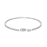 2.3mm 14k White Gold Rolo Bracelet thumbnail 4