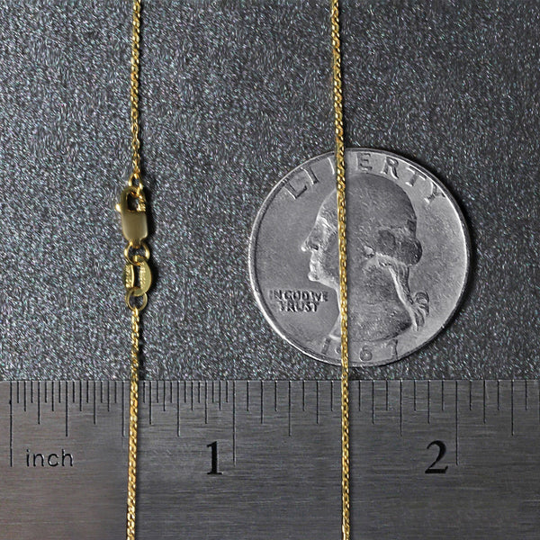 14k Yellow Gold Diamond Cut Cable Link Chain 0.8mm