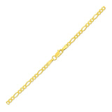 2.8mm 14k Yellow Gold Solid Figaro Bracelet thumbnail 3