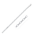 14K white gold oval rolo bracelet with 3.2mm interlocking links