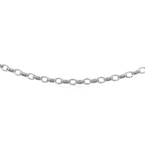 3.2mm 14k White Gold Oval Rolo Bracelet thumbnail 2
