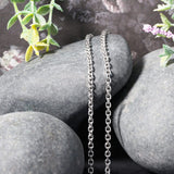 3.1mm 14k White Gold Diamond Cut Cable Link Chain thumbnail 5