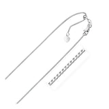 10k White Gold Adjustable Box Chain 0.85mm thumbnail 2