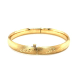 Classic Floral Carved Bangle in 14k Yellow Gold (8.0mm) thumbnail 3