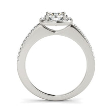 Load image into Gallery viewer, 14k White Gold Pave Style Slim Shank Diamond Engagement Ring (1 1/8 cttw)