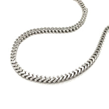 Load image into Gallery viewer, Sterling Silver Rhodium Plated Square Franco Semi Solid Chain 4.2mm