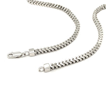Load image into Gallery viewer, Sterling Silver Rhodium Plated Square Franco Semi Solid Chain 4.2mm