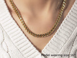 6.7mm 14k Yellow Gold Solid Miami Cuban Chain thumbnail 4