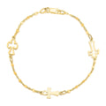 14K yellow gold cross bracelet with linked symbolic cross design