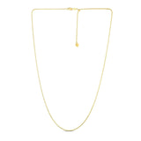 14k Yellow Gold Adjustable Popcorn Chain 1.3mm [OPTTEST0619] thumbnail 2