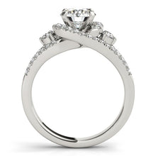 Load image into Gallery viewer, 14k White Gold Split Shank Halo Bypass Diamond Engagement Ring (1 3/4 cttw)