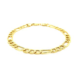 6.5mm 14k Yellow Gold Lite Figaro Bracelet thumbnail 3