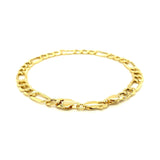 6.5mm 14k Yellow Gold Lite Figaro Bracelet thumbnail 4