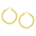 14K yellow gold polished hoop earrings 40 mm without stones