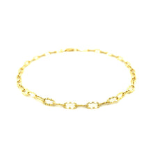 Load image into Gallery viewer, 14k Yellow Gold Anklet with Flat Hammered Oval Links