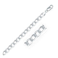 Rhodium plated 925 sterling silver 7.9mm Cuban curb link chain