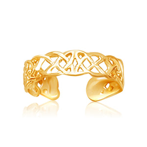 14k Yellow Gold Toe Ring in a Celtic Knot Style