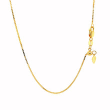 Load image into Gallery viewer, 14k Yellow Gold Adjustable Box Chain 0.85mm