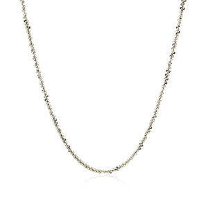 Rhodium Plated 1.7mm Sterling Silver Sparkle Style Chain