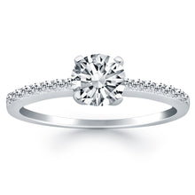 Load image into Gallery viewer, 14k White Gold Engagement Ring with Pave Diamond Band